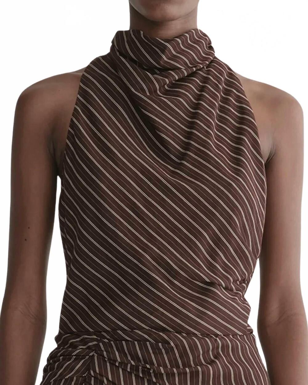 NEW A.L.C. lillian halter top in ganache stripe